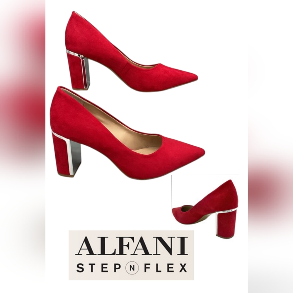 Alfani Red Block Heel Pumps